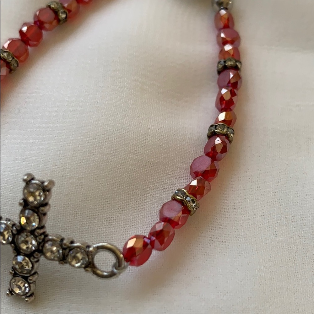 One of a kind side cross bracelet